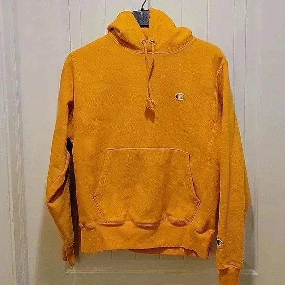 Champion Reverse Weave Vintage Yellow Hoodie Size Small - Picture 9 of 9